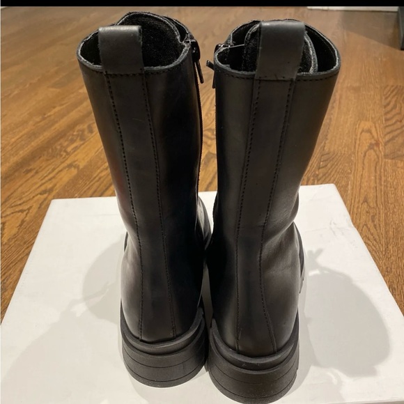 NIB Benvenuti black leather Tall combat boots zip size 36 (us 6) made in Italy - Picture 2 of 8